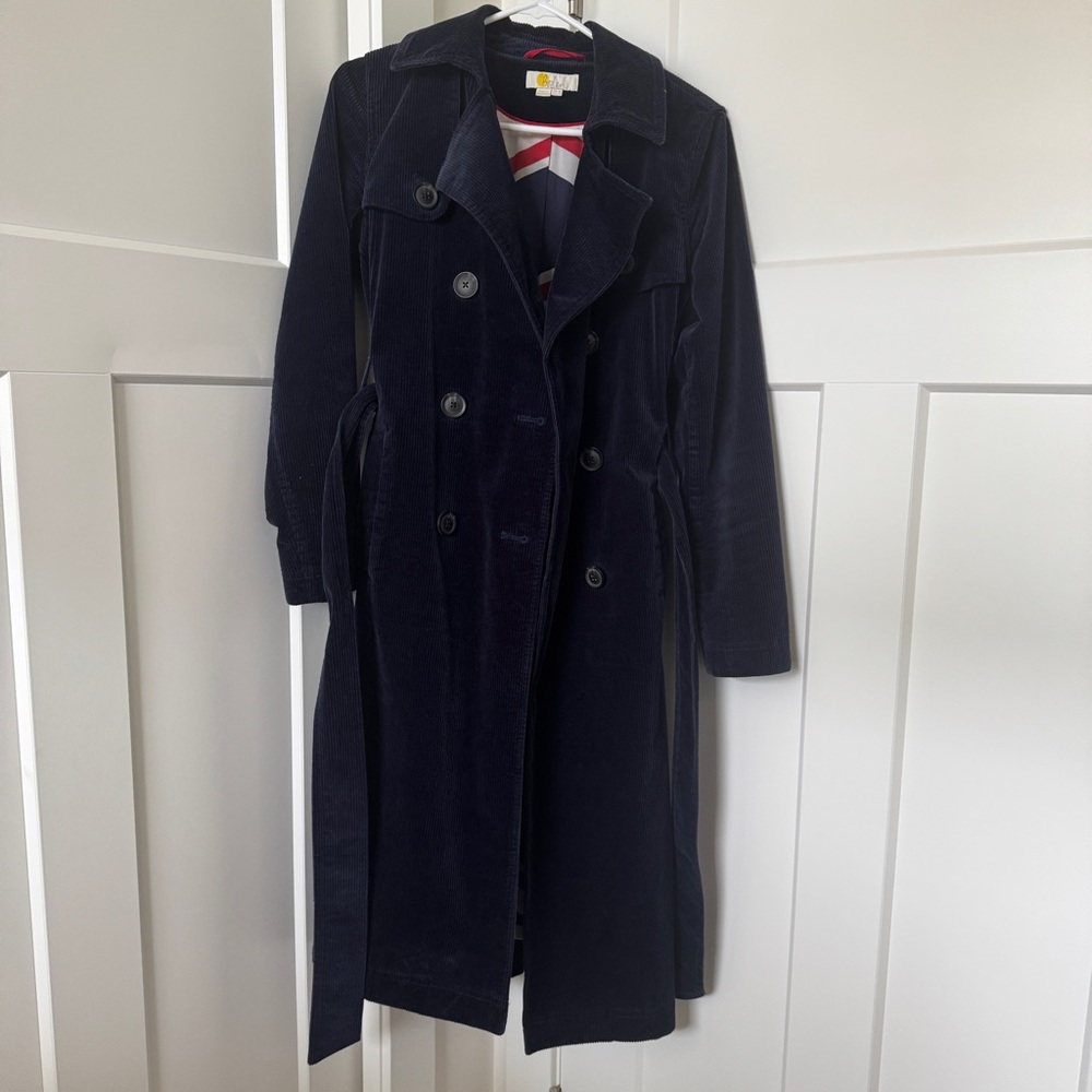 Boden Navy Corduroy Markham Trench Coat UK 8 / US 4 - Picture 7 of 13